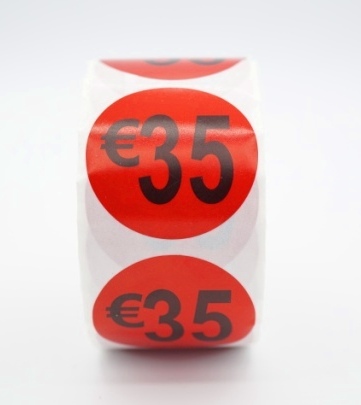 Prijs/Korting 35 euro stickers 500 stk - Dia: 2cm