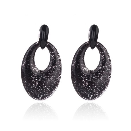 Vintage Earrings - Oval - 5x3,5 cm - Black