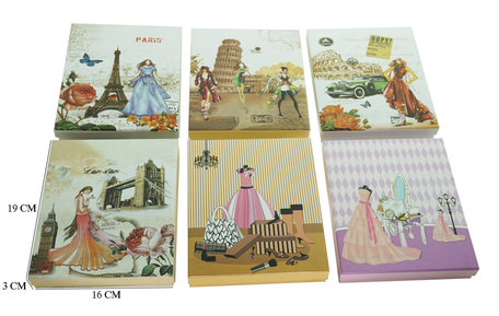 6 stuks Verpakkings doosjes ketting 19x16x3 cm