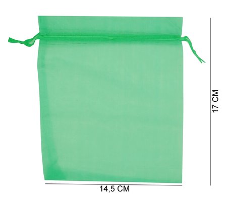 Organza zakjes Groen Kleur 17x14,5 cm Pak van 100 Stuks