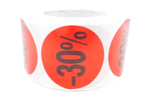 Prijs/Korting -30% stickers 500 stk