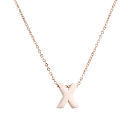 RVS Letter X Ketting - Rosé Kleur