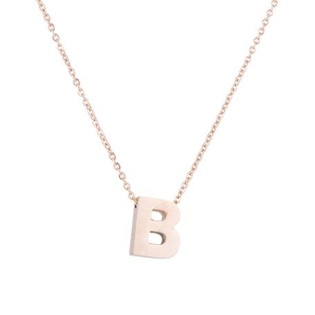 RVS Letter B Ketting - Rosé Kleur