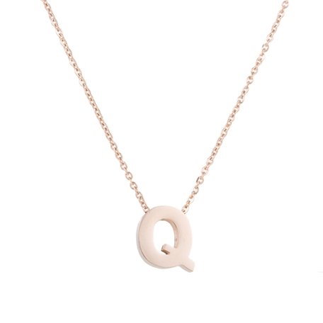 RVS Letter Q Ketting - Rosé Kleur