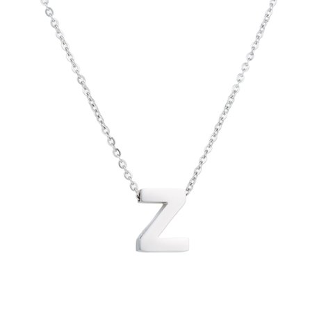 STAINLESS STEEL LETTER Z NECKLACE - COLOR SILVER