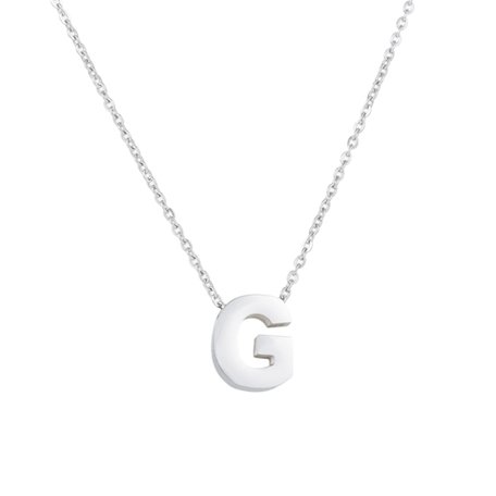 RVS Letter G Ketting - Kleur Zilver