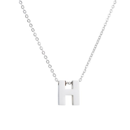 RVS Letter H Ketting - Kleur Zilver