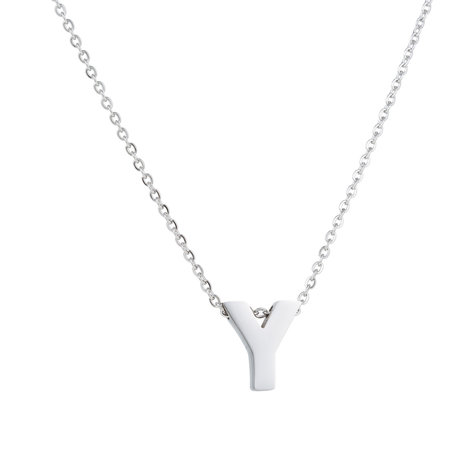 RVS Letter Y Ketting - Kleur Zilver