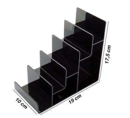 Portemonnee Display 5 Trappen Hoog Zwart 