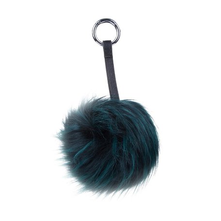 BAG-KEYCHAIN FLUFF BALL GREEN