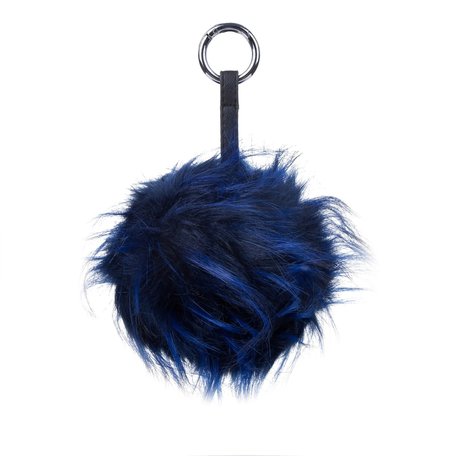 BAG-KEYCHAIN FLUFF BALL BLUE