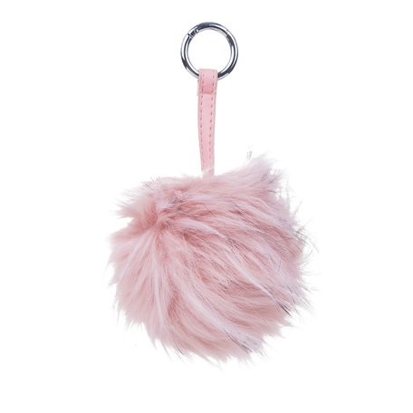 BAG-KEYCHAIN FLUFF BALL PINK