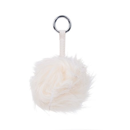 BAG-KEYCHAIN FLUFF BALL VANILLE 