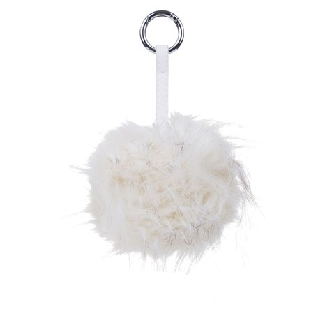 Bag-Keychain Fluff ball White