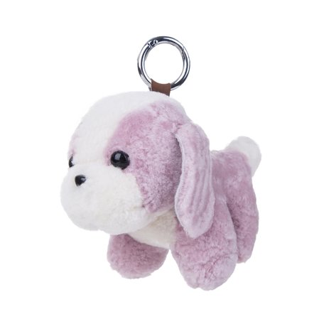 Puppy Sleutelhanger / Tashanger 16cm Groot - Roze &  Wit