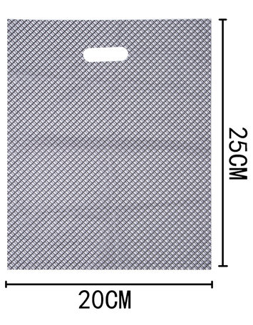 100 Stuks Plastic draagtas met gestanste handgrepen H25cm x B20cm 
