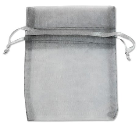 Organza bags Gray (Silver) Color 15x20 cm Pack of 50 pieces