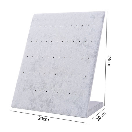 Oorbellen Display GRIJS FLUWEEL Voor 30 Paar