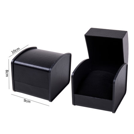 LUXURY BLACK LEATHER JEWELRY BOX FOR BRACELET/WATCH