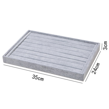 Display Ringen Fluweel Grijs voor 100+ ringen