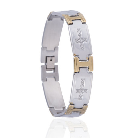 RVS ARMBAND STAINLESS STEEL Kleur Zilver & Goud