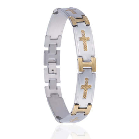 RVS ARMBAND STAINLESS STEEL Kleur Zilver & Goud