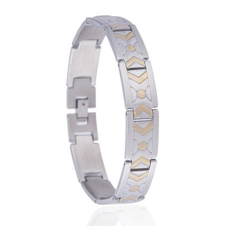 RVS ARMBAND STAINLESS STEEL Kleur Zilver & Goud