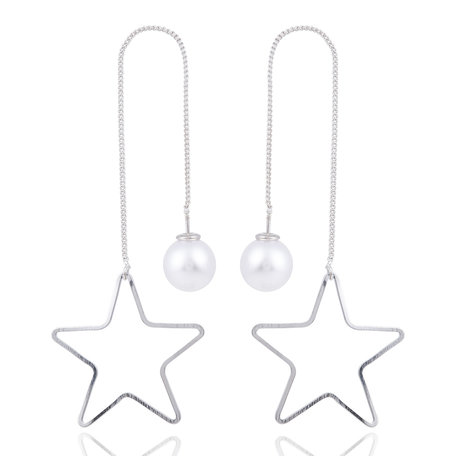EARRING WITH TRIANGLE & PEARL