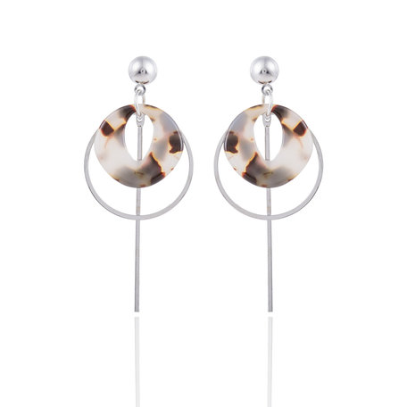 EARRING WITH ROUND ABSTRACT