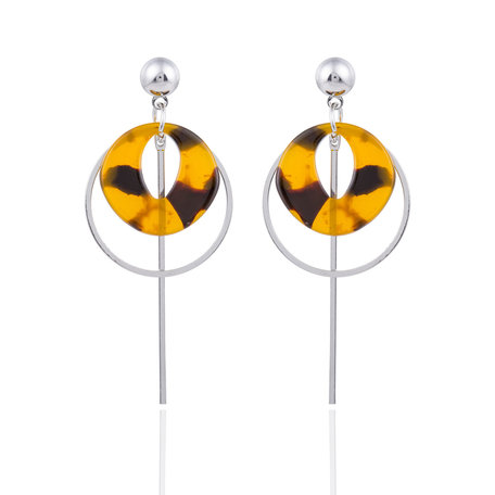 EARRING WITH ROUND ABSTRACT