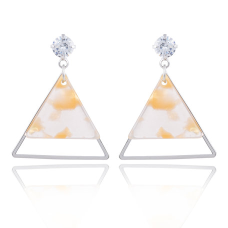 EARRING WITH ABSTRACT TRIANGLE & STRASS STONE