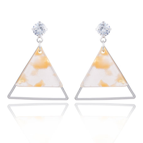 OORBEL MET ABSTRACT TRIANGLE & STRASS STEENTJE