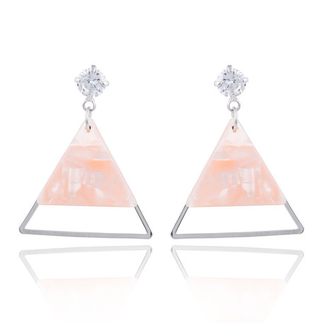 EARRING WITH ABSTRACT TRIANGLE & STRASS STONE