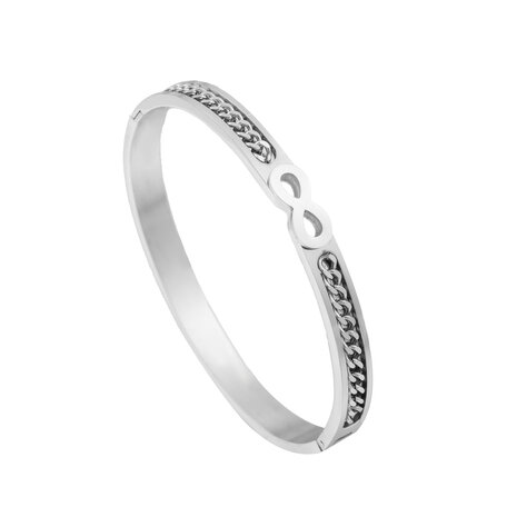 ARMBAND STAINLESS STEEL Kleur Silver - Infinity Symbool 