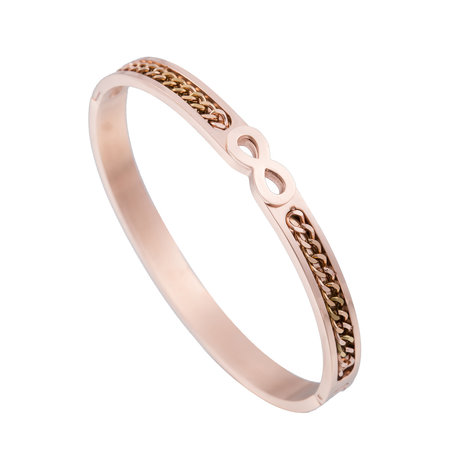 ARMBAND STAINLESS STEEL Kleur Rosé Goud - Infinity Symbool