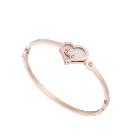 ARMBAND STAINLESS STEEL Kleur Rosé Goud - Love Bangle