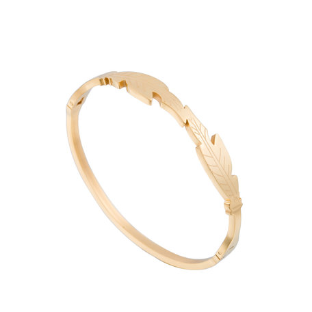 ARMBAND STAINLESS STEEL Kleur Goud - LEAF Bangle 