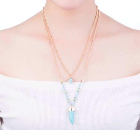 Statement Ketting - Marmer Look Pendant 