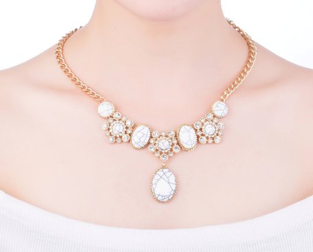 statement ketting - Gala Met Marmer Look Pendant 