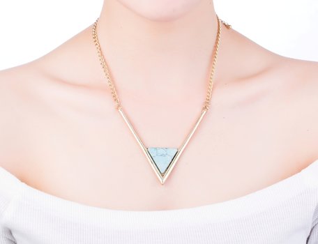 Statement Ketting - Driehoek Marmer Look 