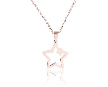 Stainless Steel Necklace With Star / Star