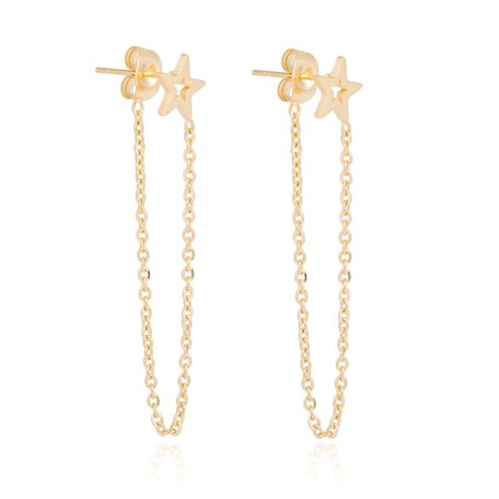 RUST FREE STEEL CHAIN ​​EARRING STAR