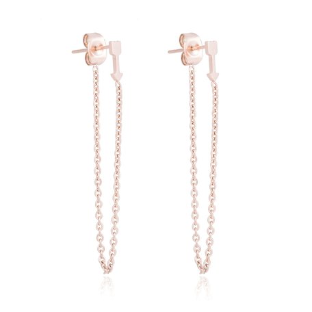 ROESTVRIJ STAAL CHAIN EARRING ARROW