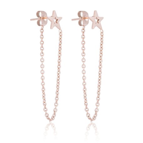 RUST FREE STEEL CHAIN ​​EARRING STAR