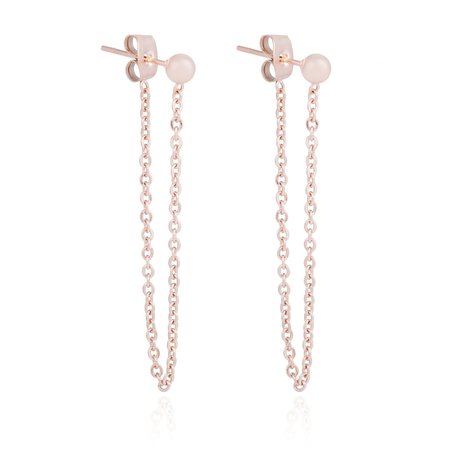 ROESTVRIJ STAAL CHAIN EARRING DOT