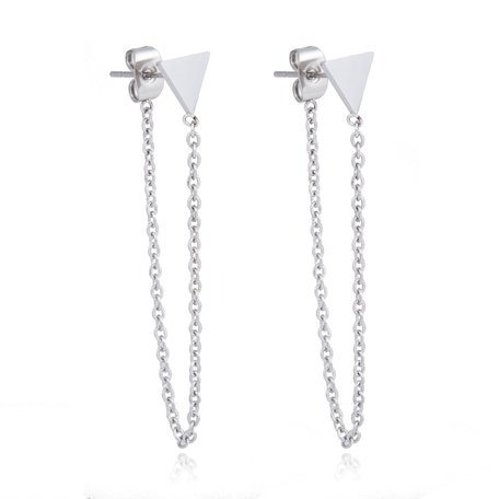 ROEST VRIJ STAAL CHAIN EARRING Full TRIANGLE 