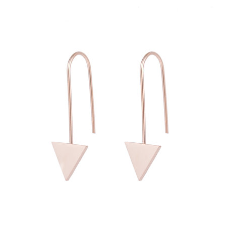 STAINLESS STEEL EARRING TRIANGLE Color Rosé Gold