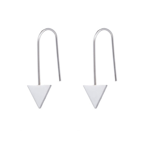 STAINLESS STEEL EARRING TRIANGLE Color Silver
