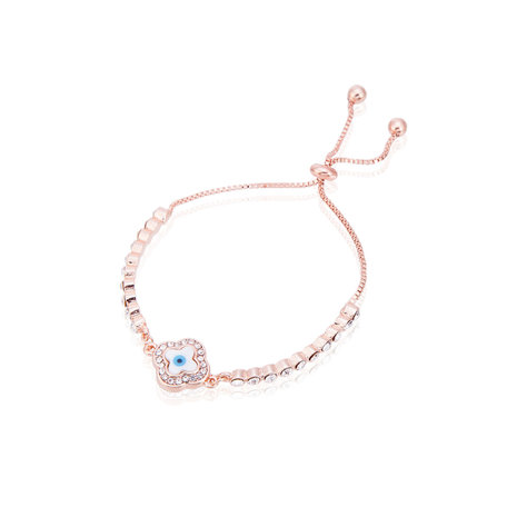 Boze Oog Bedelarmband Verstelbare Maat Kleur Rosé Goud (Evil Eye)