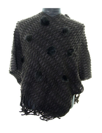 Zwart poncho